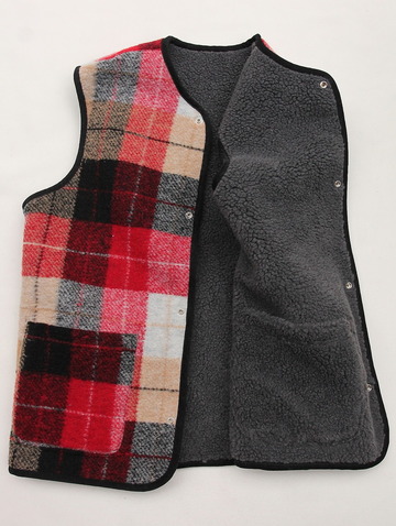 Vincent et Mireille Boa Check RV Vest RED Check (4)