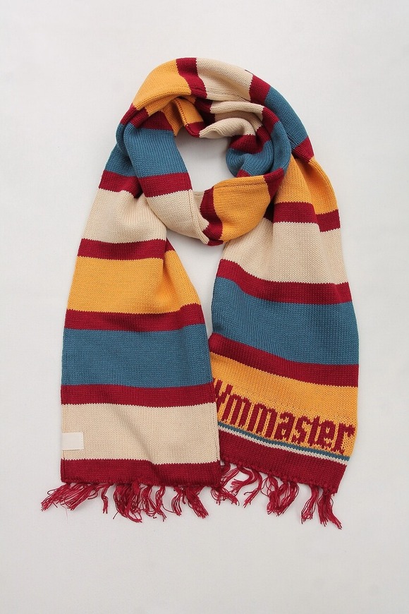 GYMMASTER ”Knit Stripe Scarf WINE”241004