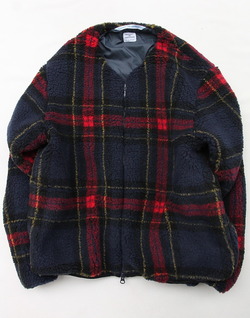 NUON Zip Check RED X NAVY