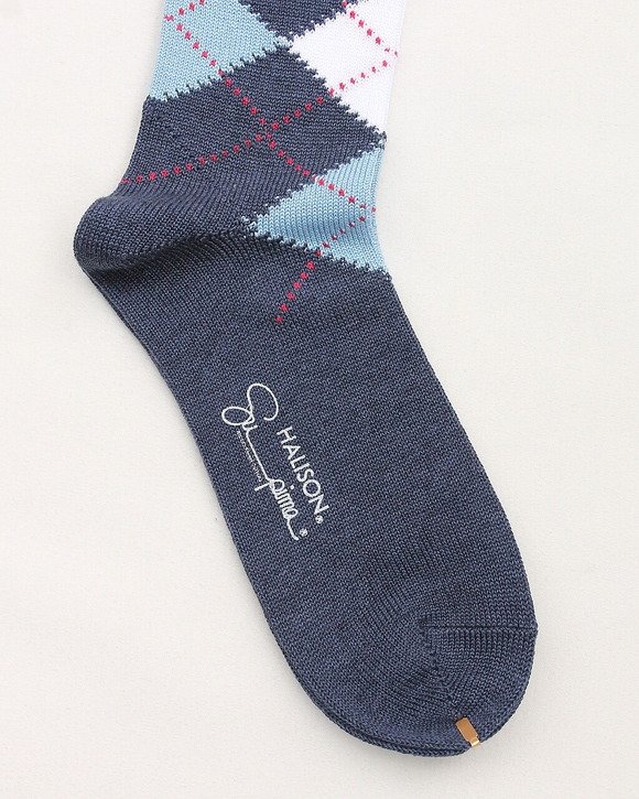 HALISON ”Supima Cotton Srgyle Socks 5D DENIM” (2)
