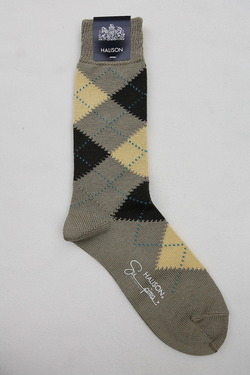 HALISON Su Pima Argyle Socks OLIVE (3)