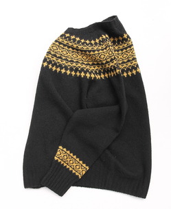 Harley ”Fairisle York 2Col Crew Neck BLACK NUGGET”231019 (4)