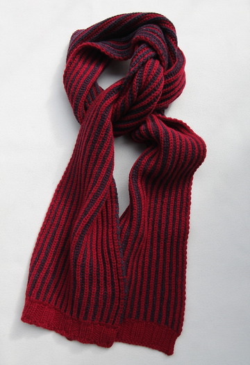 Robert Sim Rib Knit RED X GRAY NAVY (4)