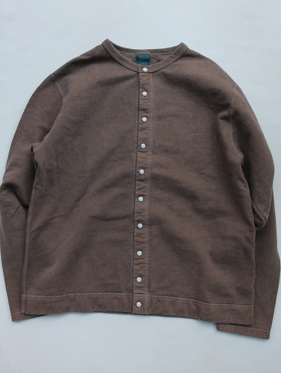 Goodon Crew Sweat Cardigan P BROWN