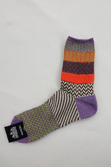 HALISON ”Multi Jacquard Short Socks PURPLE Mix” (2)