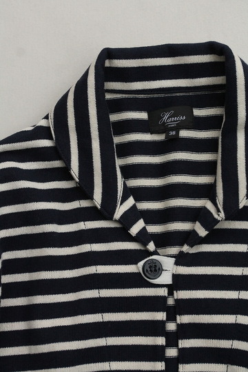 Harriss ”Cotton Jersey Shawl 34 Sleeve NAVY WHITE” (2)