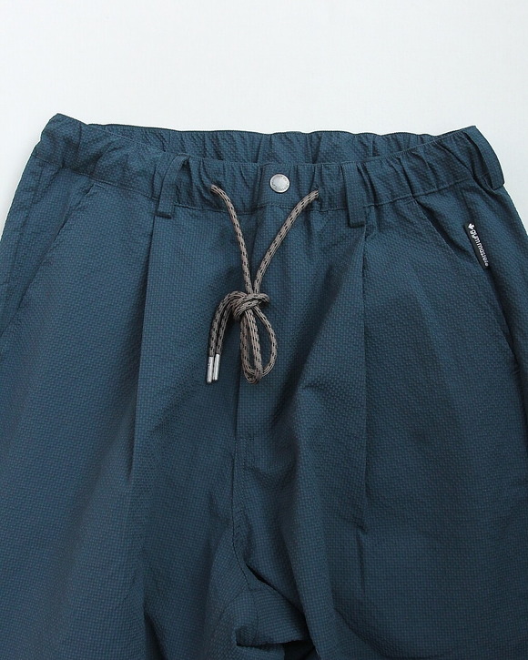 GYMMASTER ”Seersucker Tuck Pants NAVY”250416 (2)