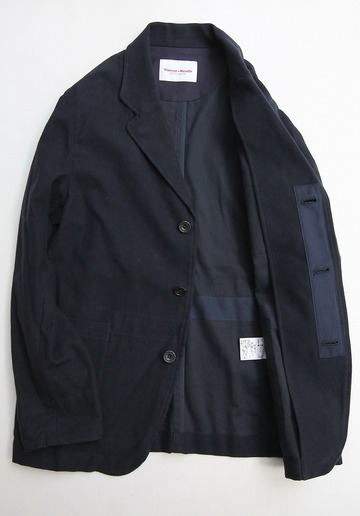 Vincent et Mireille Tailored Jacket Cotton Moleskin NAVY (2)