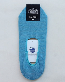 HALISON ”AMERICAN Sea Island Cotton Boat Socks TURQUOISE”