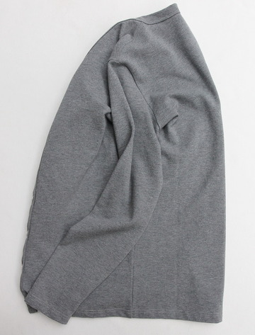 Quotidien Cotton Pique V Neck Cardigan GREY (5)