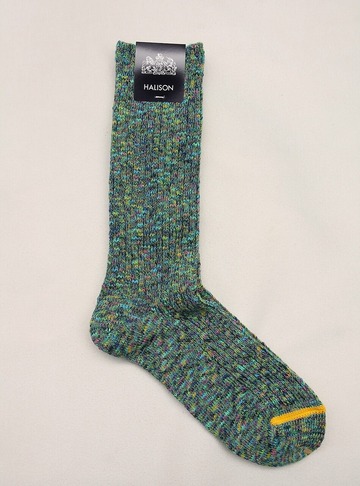 HALISON ”Slub Rib Sandals Socks GREEN” (3)