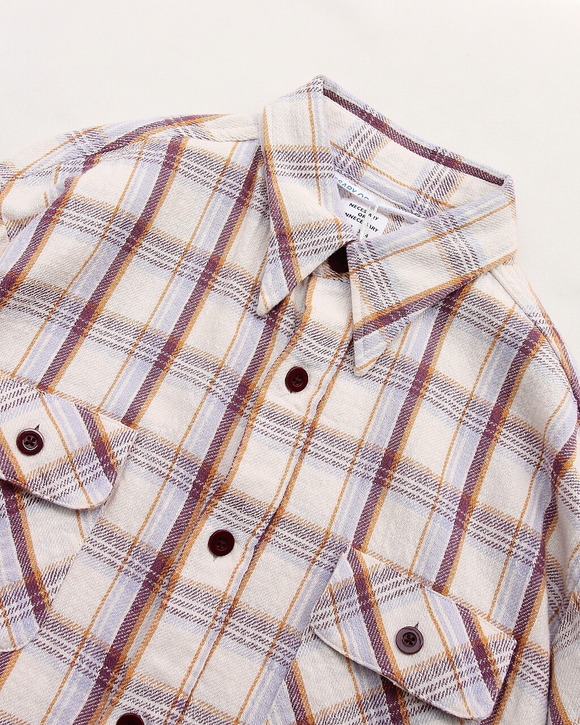 NOUN ”Work Shirt BEIGE Check”250523 (2)
