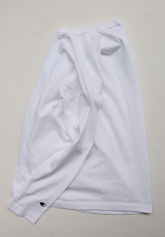 Champion T1011 Raglan Long Sleave Tee WHITE2