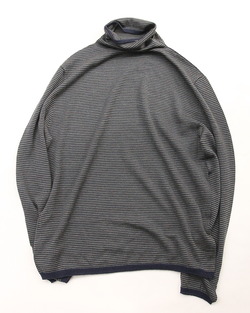 Arbre ”16G TENJ H Neck Knit KHAKI NAVY”250910