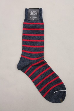 HALISON ”Lux Cotton French Border Socks DENIM” (3)