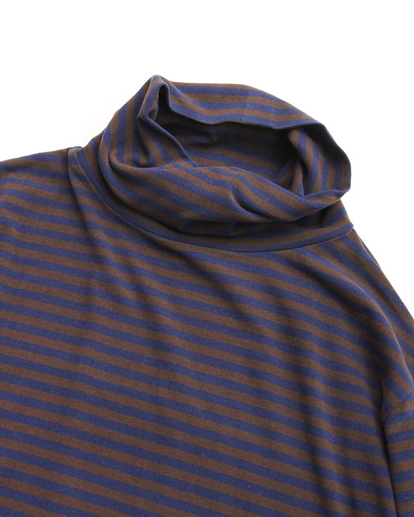 Harris ”Micro Velor Turtleneck BROWN BLUE”251112 (2)