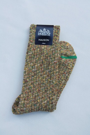 HALISON ”Slub Rib Sandals Socks YELLOW” (2)