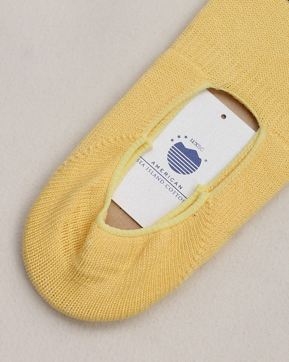 HALISON ”AMERICAN Sea Island Cotton Boat Socks YELLOW” (2)