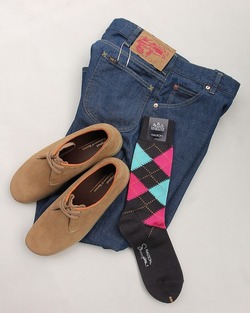 HALISON ”Supima Cotton Srgyle Socks 5D CHARCOAL” (3)