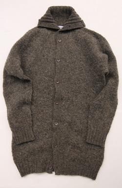 John Tulloch Heavy Brush Polo Neck Cardigan