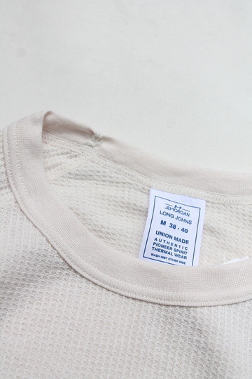 JE MORGAN ”Waffle Round Raglan Tee NATURAL” (3)