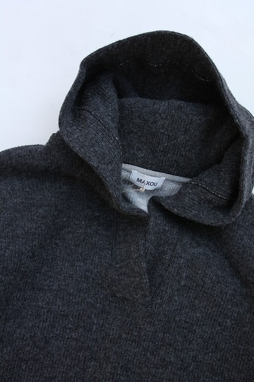 MAXOU ”WF Rib Hoodie CHARCOAL”231013 (2)