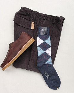HALISON ”Supima Cotton Srgyle Socks 5D DENIM” (3)
