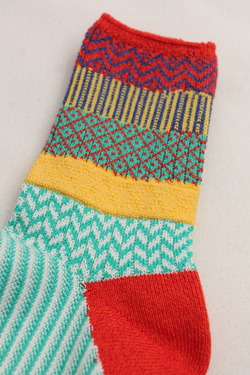 HALISON ”Multi Jacquard Short Socks ORANGE Mix” (3)