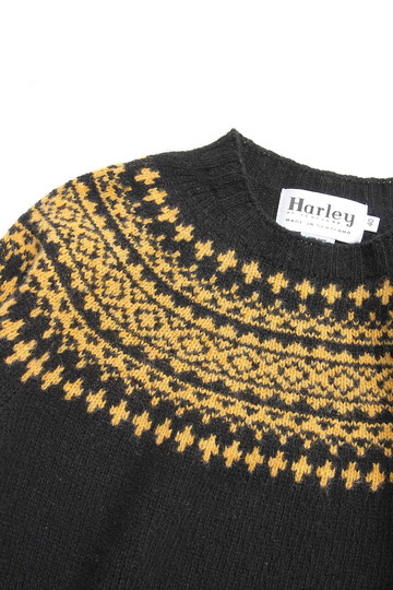 Harley ”Fairisle York 2Col Crew Neck BLACK NUGGET”231019 (2)