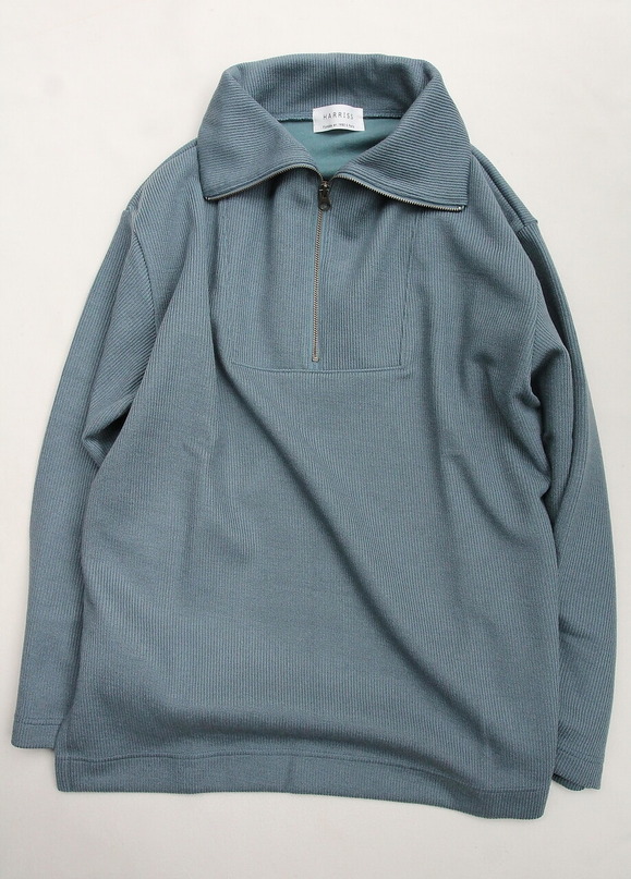 Harriss ”Rib Knit Zip Up Smock B GRAY”