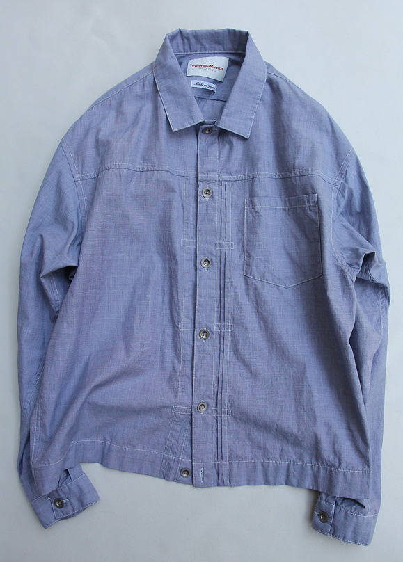 Vincent et Mireille G Shirt Yarn Dyed Broad End on End (2)