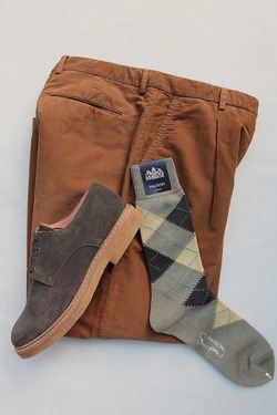 HALISON ”Supima Argyle Socks 6 Diamond OLIVE”
