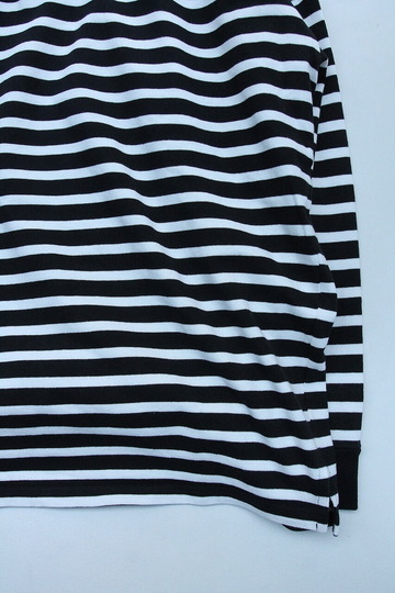 Le ciel de Harriss Slit Mock Jersey Border BLACK X WHITE (3)