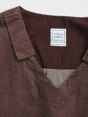 Le ciel de Harriss Stretch Corduroy Pullover BROWN (2)