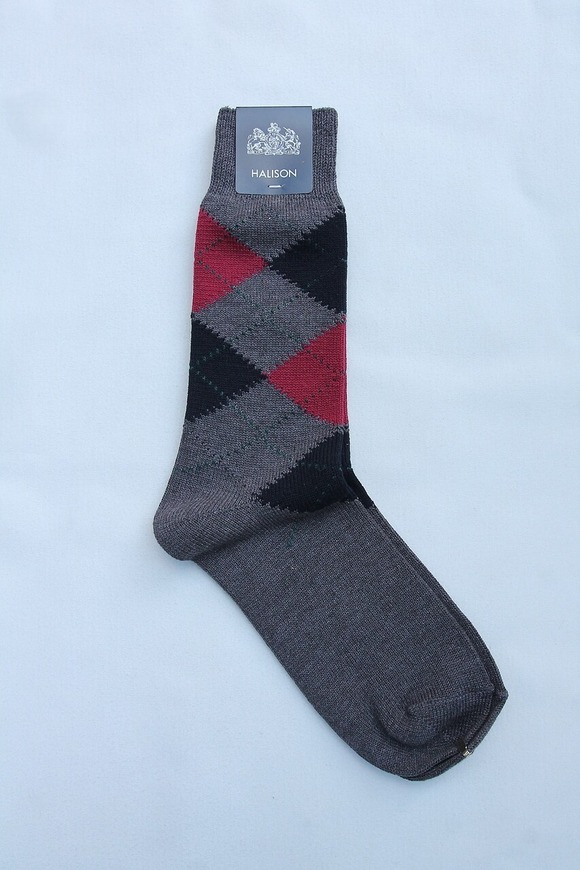 HALISON ”Dralon Argyle Socks 5 Diamond GRAY”