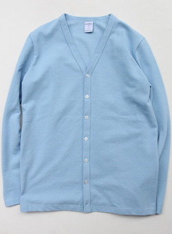 Quotidien ”Cotton Pique V Neck Cardigan SAX”