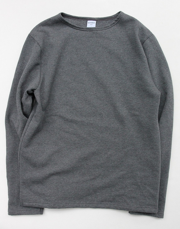 Quotidien Cotton Fleece Boat Neck  ANTHRACITE CHINE