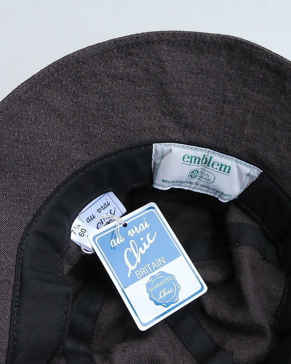 Au Chic Vrai BRITAIN ”Dome Hat Linen BROWN” 260326 (3)