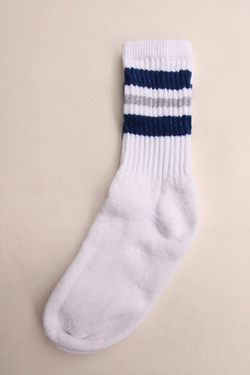 STRIP Crew Socks 9-11 NAVY & GREY (3)