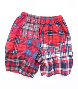 Oddoment ”COUSTOM Flannel Shorts Flannel RED”240304 (3)