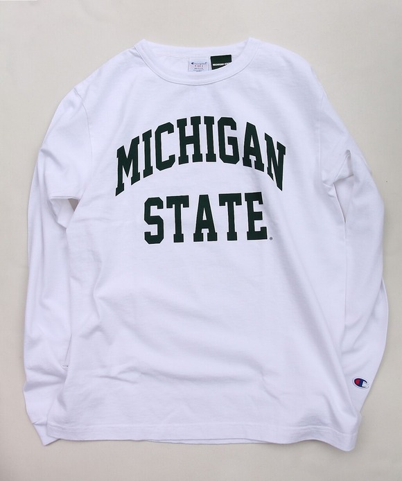 CHAMPION ”T1011 LS T Shirt MSU WHITE”240903