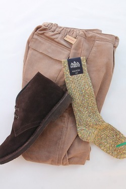 HALISON ”Slub Rib Sandals Socks YELLOW”