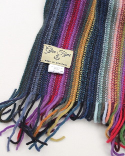 Glen Fyne ”Lambswool 2 PLY Stripe Scarf BLUE GREEN”251020 (2)