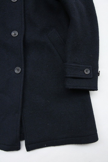 Vincent et Mireille Souten Collar Coat Melton Mossa W NAVY (3)