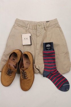 HALISON ”Lux Cotton French Border Socks DENIM”