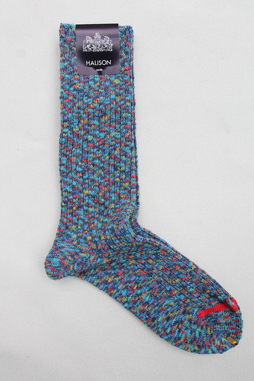 HALISON Marble Slab Rib Socks BLUE (3)