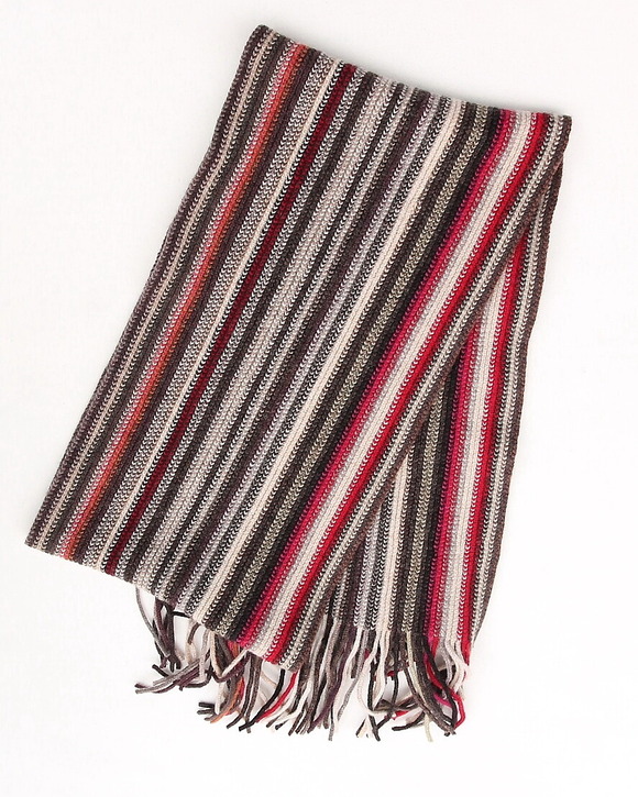Glen Fyne ”Lambswool 2 PLY Stripe ScarfBROWN”251020 (4)