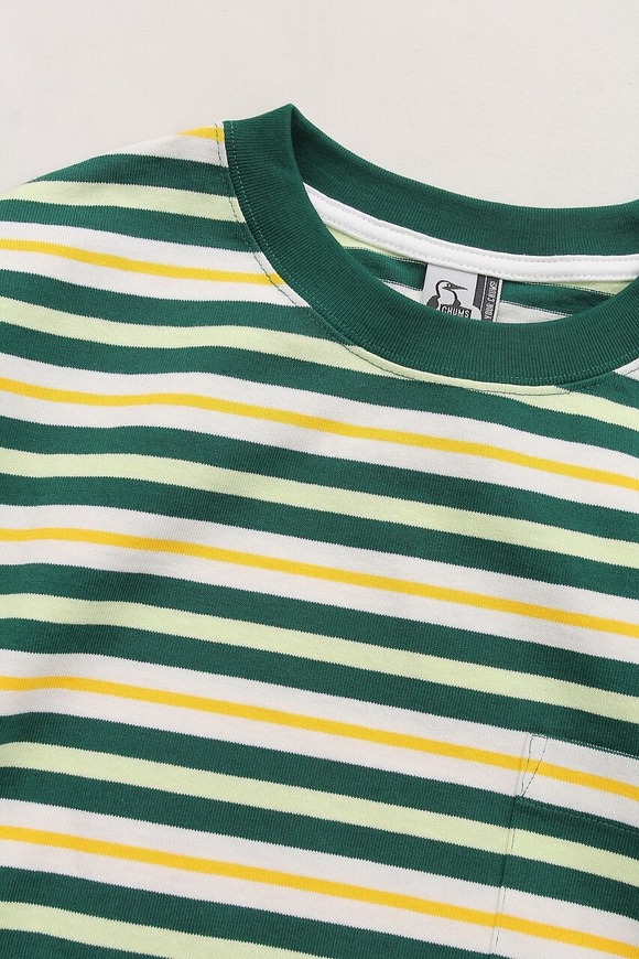 Chums ”HW Border LS T GREEN YELLOW”240810 (2)