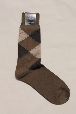 HALISON ”Dralon Argyle Socks 5 Diamond OLIVE” (3)