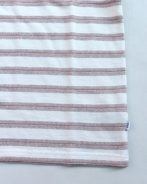 Wax London ”Dean SS T Stitch Stripe ECRU RUST” 260723 (3)